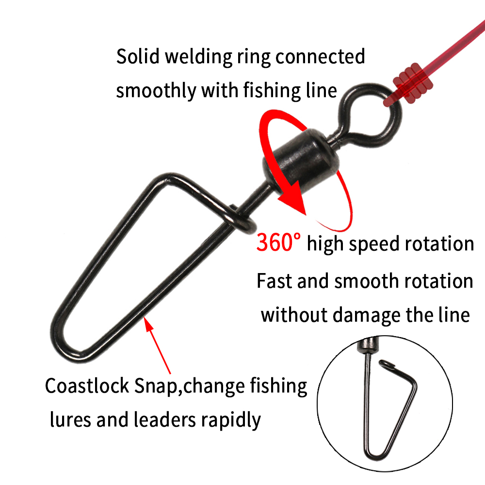 20PCS #12 -1/0 Rolling Swivel  - Fishing Equipment Used ulasan dan harga